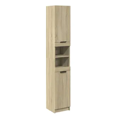 vidaXL Bathroom Cabinet Storage Cupboard Cabinet Sonoma Oak Engineered Wood