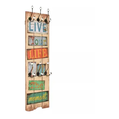 vidaXL Wall-mounted Coat Rack with Hooks 120x40cm LIVE LIFE Hanger Holder