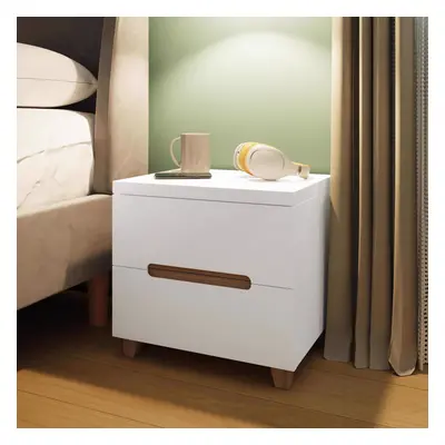 FWStyle Veloce Drawer Bedside Table White High Gloss