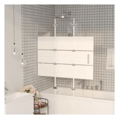 vidaXL Folding Shower Enclosure ESG White Shower Screen Cubicle Bath Cabin