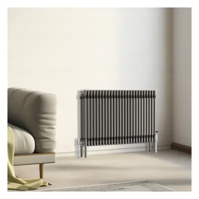 (600x1192mm - Column) Traditional Cast Iron Style Radiator Raw Metal Central Heating Column