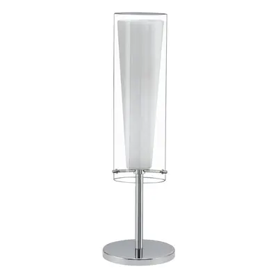 Table Lamp Colour Chrome Shade Clear White Glass Glass Opal Matt Bulb E27 1x60W