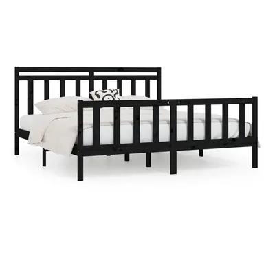 (black, x cm) vidaXL Solid Wood Pine Bed Frame Wooden Bedstead Bed Base Multi Colours/Sizes