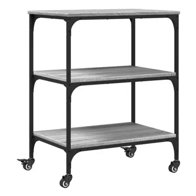 (grey sonoma) vidaXL Kitchen Trolley Rolling Cart Storage Serving Trolley Engineered Wood