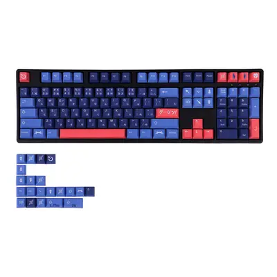 (Blue) Keys Pink/Blue Keycap Set Cherry Profile PBT Sublimation Japanese Custom Keycaps for Mech