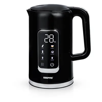 Geepas Electric Kettle 2200W ,1.7L Jug, Temperature Settings, Black