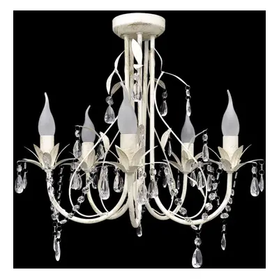 vidaXL Crystal Pendant Ceiling Lamp Chandelier Elegant Bulb Sockets Light