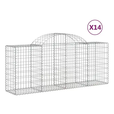 (200 x x 80/100 cm/14 pcs) vidaXL Arched Gabion Basket Stone Basket Gabion Retaining Wall Galvan