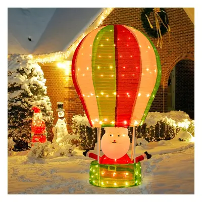 4.5 FT Lighted Santa in Hot Air Balloon LED Christmas Xmas Decoration