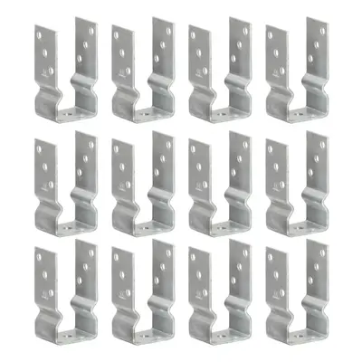 (7 x x cm) vidaXL Fence Anchors Garden Ground Anchor Post Bracket Silver Galvanised Steel