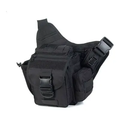 (Black) 5L Cycling Storage Bag Lightweight Multi-functional Tactical Saddle Bag Shoulder Bag for