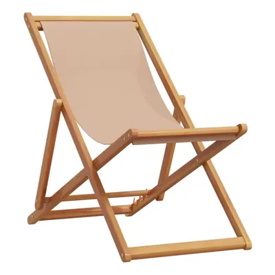 (taupe, without armrest/ pcs) vidaXL Folding Beach Chair Outdoor Chair Garden Beach Fabric and W