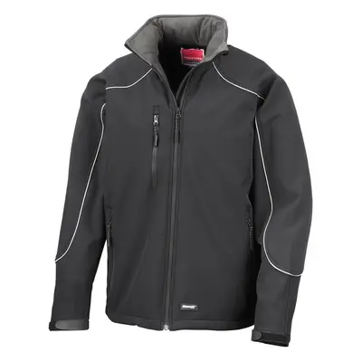 (XS, Black/Black) WORK-GUARD by Result Mens Ice Fell Hooded Soft Shell Jacket