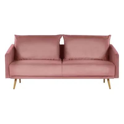 3 Seater Velvet Sofa Pink MAURA