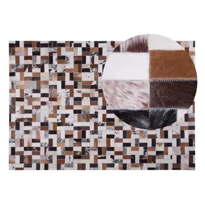 Cowhide Area Rug x cm Brown and Beige CESME