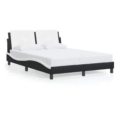 (black and white, x cm) vidaXL Bed Frame with Headboard Bed Black and White 120x200 cm Faux Leat