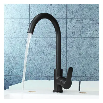 Black Copper Kitchen Faucet Rotation Single Lever Hot & Cold Water Basin Sink Mixer Tap