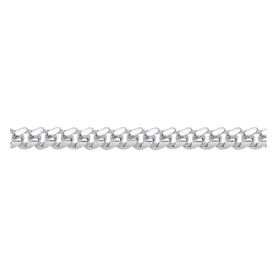 Jewelco London Unisex Rhodium Plated Sterling Silver Miami Cuban Court Curb Link Chain Bracelet 