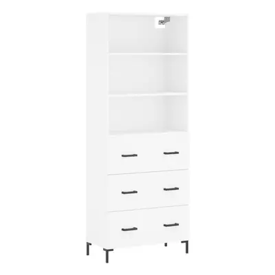 (white, drawers) vidaXL Highboard Sideboard Storage Cabinet High Gloss White Engineered Wood