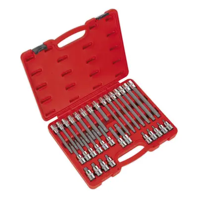 32pc RIBE Star Short & Long Socket Bit Set - 1/2" Square Drive Mechanic Vehicle