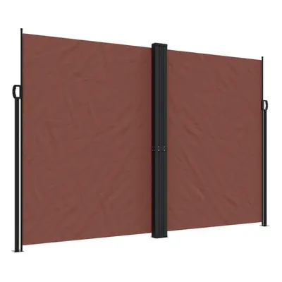 vidaXL Retractable Side Awning Outdoor Privacy Screen Shade Brown 220x600 cm