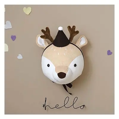 () 3D Plush Animal Heads Elephant Bear Deer Wall Decor for Children Christmas Birthday Stuffed P