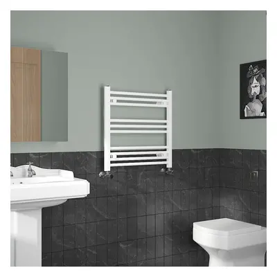 (600x600mm, White) NRG Straight Central Heating Towel Rail Bathroom Heated Rad Radiators Ladder 