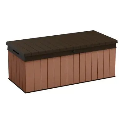 Keter Darwin 380L Outdoor Garden Furniture Storage Box Brown Evotech+ Wood Look and Feel | Fade 