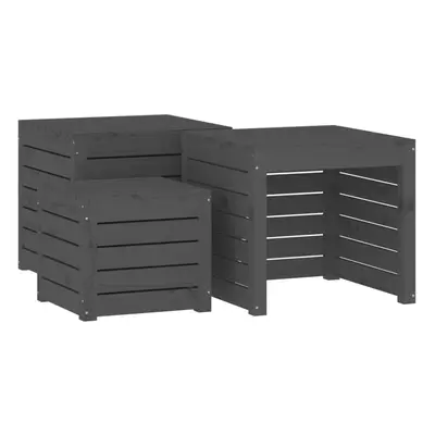 (grey, 50.5 x 50.5 x 46.5 cm) vidaXL Garden Box Set Patio Wooden Outdoor Storage Box Piece Solid