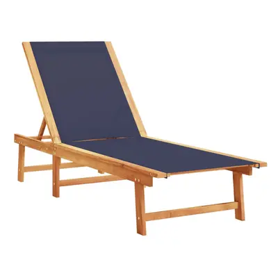 (blue, sun lounger) vidaXL Sun Lounger Bed Outdoor Garden Recliner Solid Acacia Wood and Textile