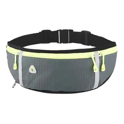 (Grey) Water-repellent Running Waist Bag with Water Bottle Holder Ultralight Adjustable Belt