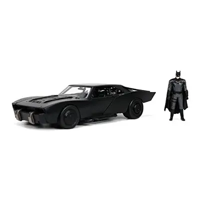 DC Comics 1:24 The Batman Batmobile Die-cast Car w/ 2.75" Batman Figure, Toys for Kids and Adult