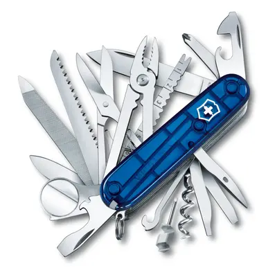 Victorinox Swiss Champ Swiss Army Knife, Medium, Multi Tool, Functions, Blade, Scissors, Blue Tr