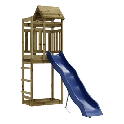 (solid impregnated pinewood) vidaXL Outdoor Playset Garden Playhouse Play Tower Set Impregnated 