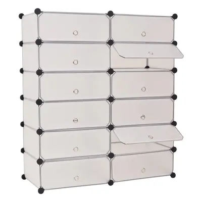 vidaXL Interlocking Shoe Organiser with Compartments White Footwear Rack