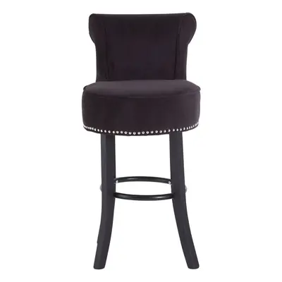 Premier Housewares Regents Park Black Velvet Bar Chair