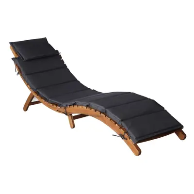 (dark grey, pcs) vidaXL Sun Loungers Chaise Lounge Recliner with Cushions Solid Wood Acacia