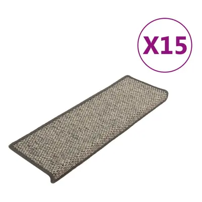 vidaXL Stair Mats Stair Protector Self-adhesive Sisal-Look pcs Grey and Beige