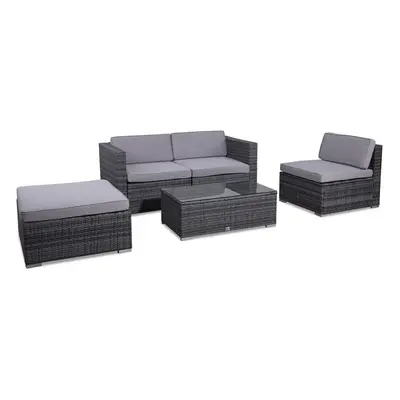 (Grey, Without Cover) EVRE California seater Rattan Outdoor Garden Set