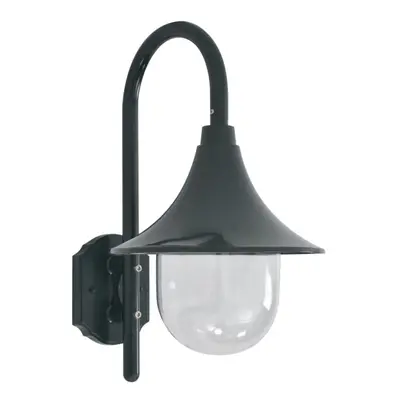 vidaXL Garden Wall Lamp E27 42cm Aluminium Dark Green Outdoor Lighting Fixture