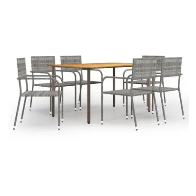 vidaXL Garden Dining Set Piece Anthracite Poly Rattan Outdoor Furniture Set