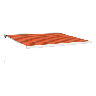 vidaXL Retractable Awning Canopy Orange and Brown 4x3 m Fabric and Aluminium