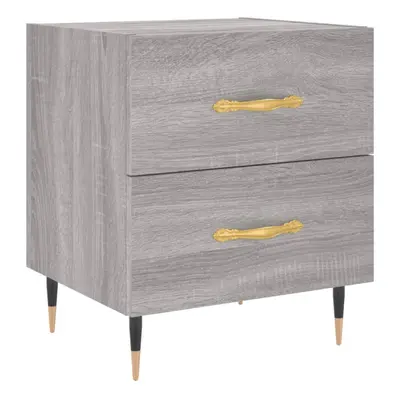 (grey sonoma, pcs) vidaXL Bedside Cabinets Bedside Table Nightstand pcs Black Engineered Wood