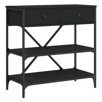 (black, x 34.5 x cm) vidaXL Console Table with Drawers and Shelves Side End Table Engineered Woo