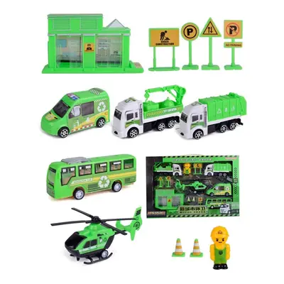 () Multiple Styles Engineering Military Aviation Sanitation Fire Truck Car Diecast Model Toy Set