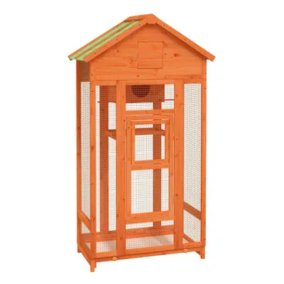 (brown) vidaXL Bird House Wooden Bird Aviary Cage Finch Martin House Solid Wood Pine