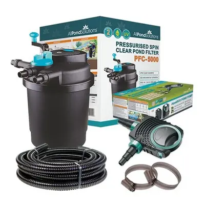 AllPondSolutions 5000L Pressurised Pond Filter Easy Clean PFC-5000-KIT