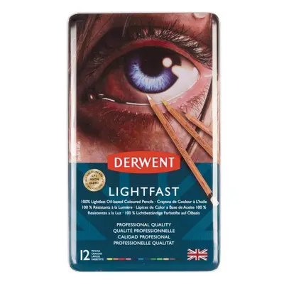 Derwent Lightfast Colouring Pencils, Set of 12, Professional Quality