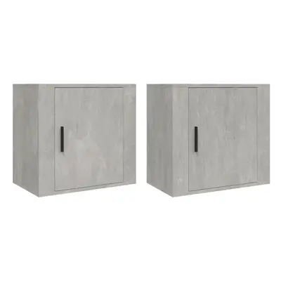 (Concrete grey, x Bedside cabinet) vidaXL 1/2x Wall-mounted Bedside Cabinet Floating Nightstand 