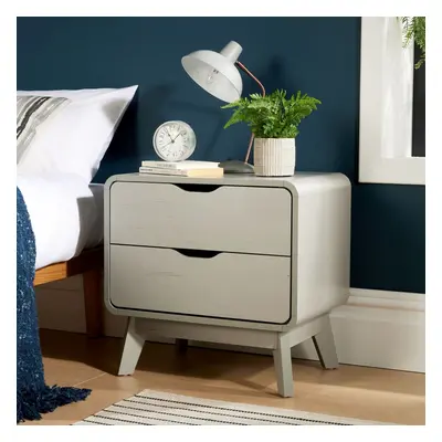 (Grey) Home Source Nordica Drawer Bedside Table Storage Unit